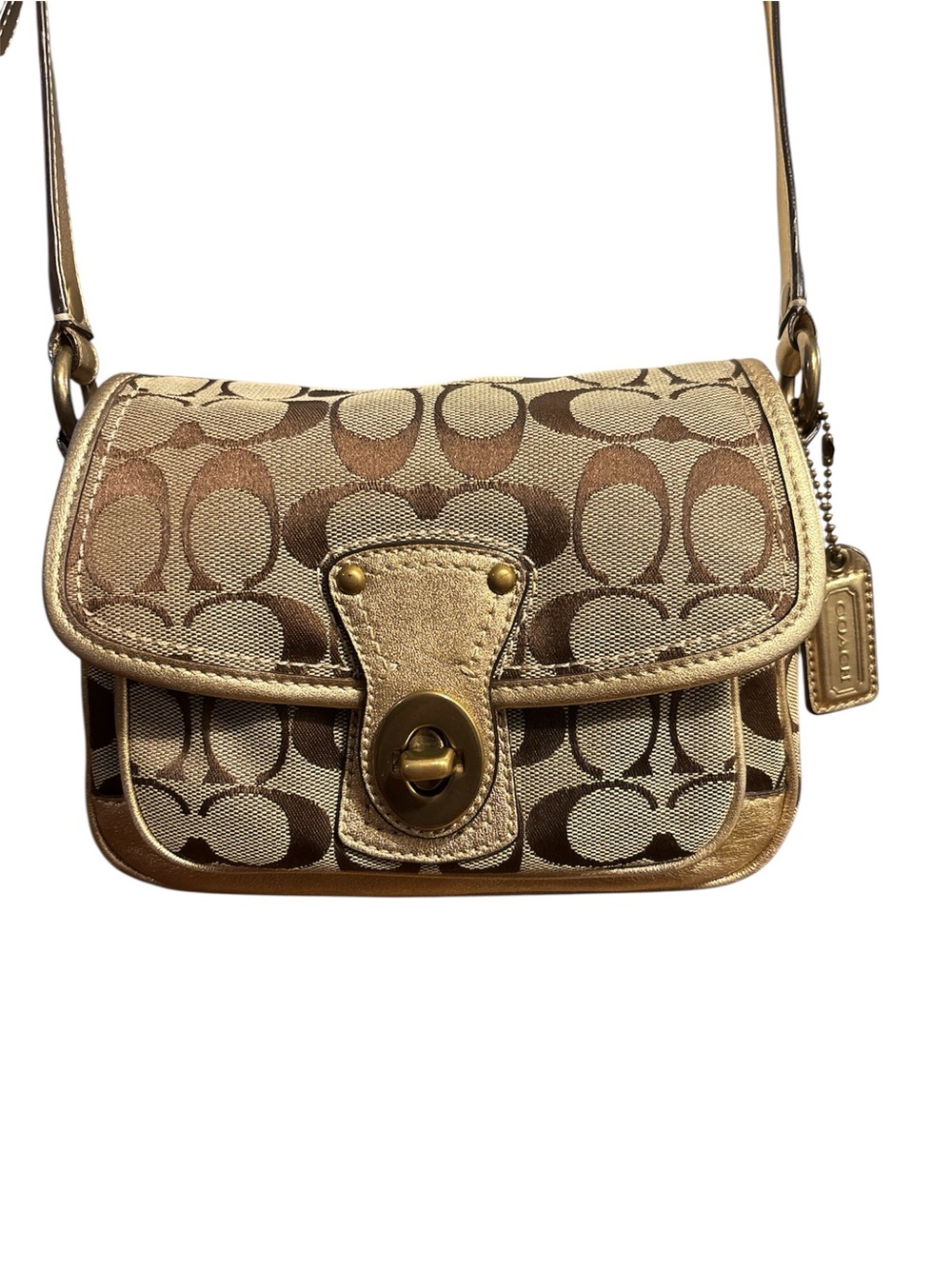 Vintage Coach signature penny flap Crossbody Classic Turn lock M08954 F10556